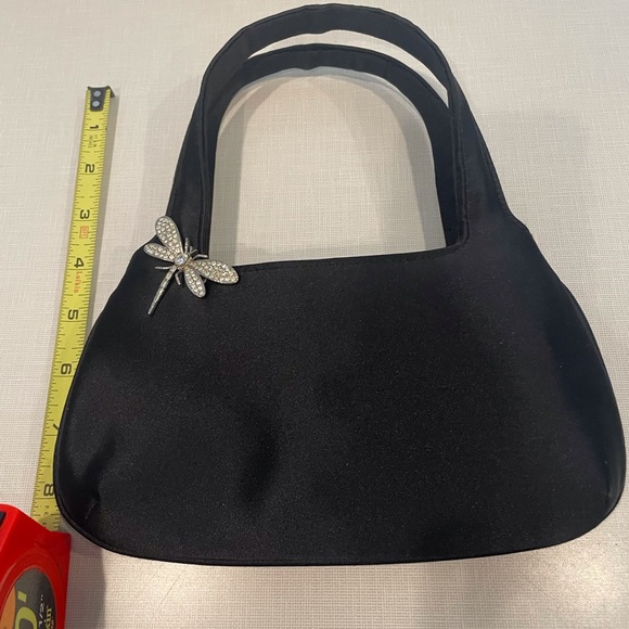 KENNETH JAY LANE, Evening bag, black with rhinestone dragon fly - Picture 4 of 6